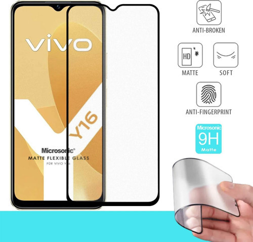 Vivo Y16 Seramik Matte Flexible Ekran Koruyucu Siyah