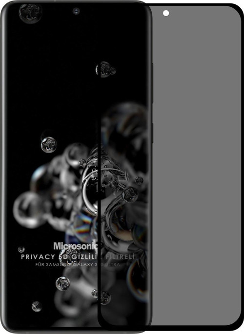 Samsung Galaxy S20 Ultra Privacy 5D Gizlilik Filtreli Cam Ekran Koruyucu Siyah