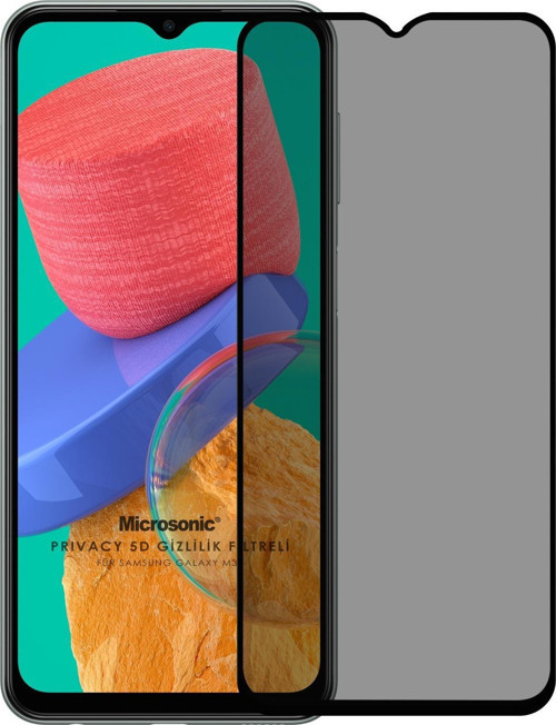 Samsung Galaxy M33 Privacy 5D Gizlilik Filtreli Cam Ekran Koruyucu Siyah