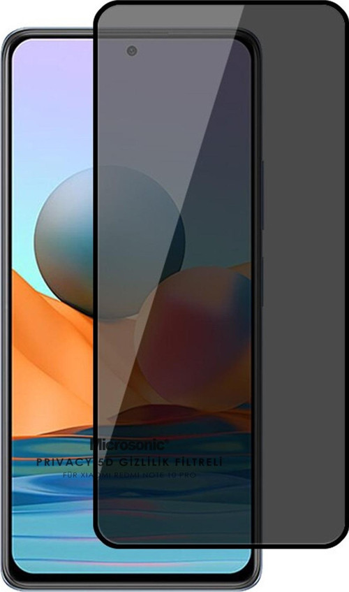 Xiaomi Poco M3 Pro Privacy 5D Gizlilik Filtreli Cam Ekran Koruyucu Siyah