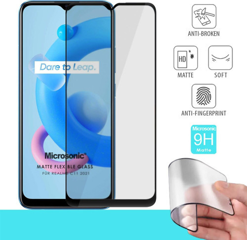 Realme C11 2021 Seramik Matte Flexible Ekran Koruyucu Siyah