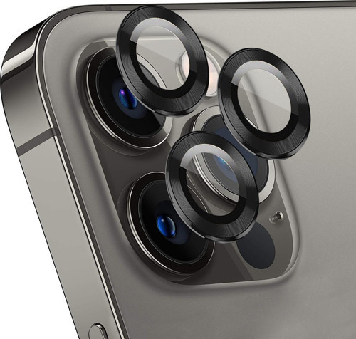 Apple iPhone 12 Pro Max Tekli Kamera Lens Koruma Camı Siyah