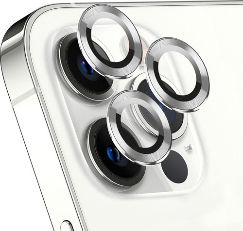 Apple iPhone 12 Pro Max Tekli Kamera Lens Koruma Camı Gümüş