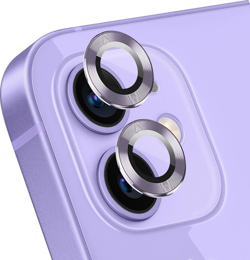 Apple iPhone 12 Mini Tekli Kamera Lens Koruma Camı Lila