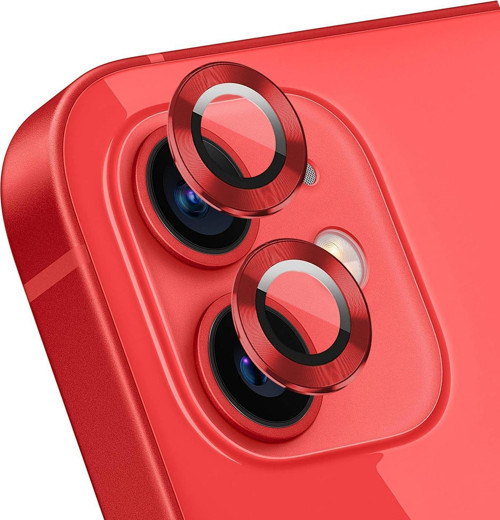 Apple iPhone 12 Mini Tekli Kamera Lens Koruma Camı Kırmızı