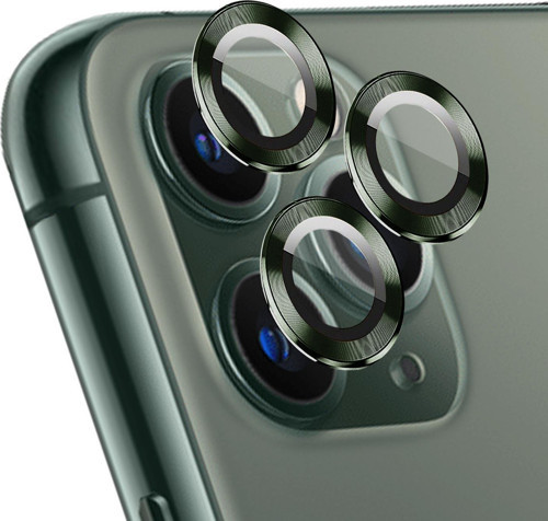 Apple iPhone 11 Pro Max Tekli Kamera Lens Koruma Camı Koyu Yeşil