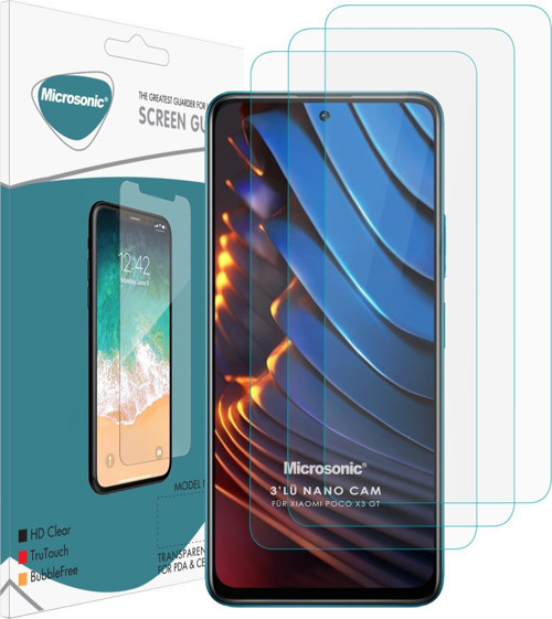 Xiaomi Poco X3 GT Screen Protector Nano Glass Cam Ekran Koruyucu (3'lü Paket)