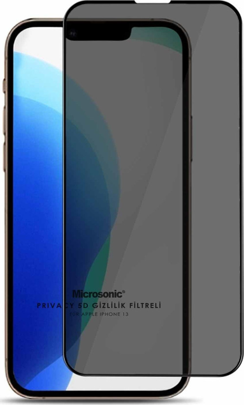 Apple iPhone 13 Privacy 5D Gizlilik Filtreli Cam Ekran Koruyucu Siyah