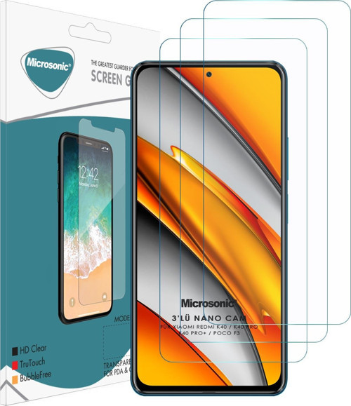 Xiaomi Redmi K40 Pro+ Screen Protector Nano Glass Cam Ekran Koruyucu (3'lü Paket)