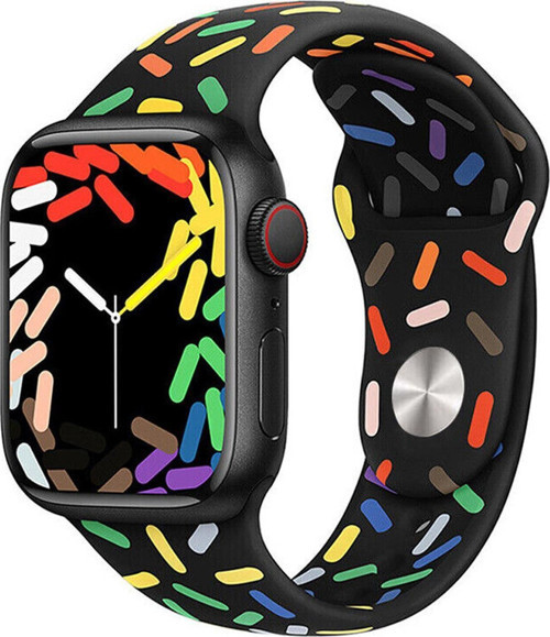 Apple Watch Series 8 41mm Silikon Kordon V2 Pride Edition Siyah