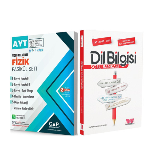 Çap Yayınları AYT Fizik Seti ve AKM Dil Bilgisi Soru Bankası Seti 2 Kitap