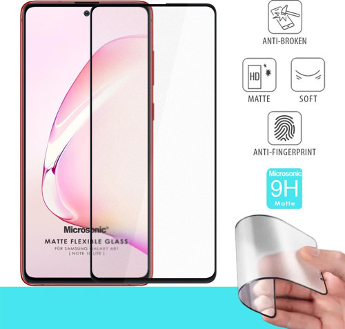 Samsung Galaxy Note 10 Lite Seramik Matte Flexible Ekran Koruyucu Siyah