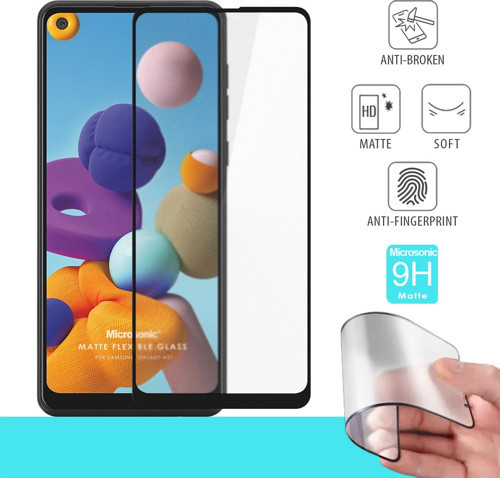 Samsung Galaxy A21 Seramik Matte Flexible Ekran Koruyucu Siyah