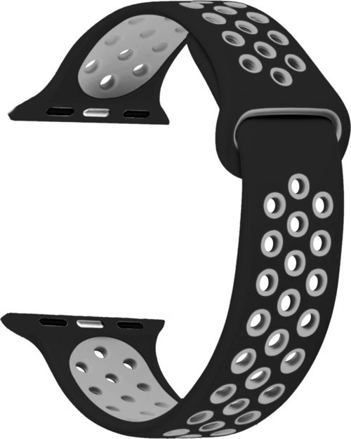 Apple Watch Series 7 41mm Rainbow Sport Band Kordon Siyah Gri