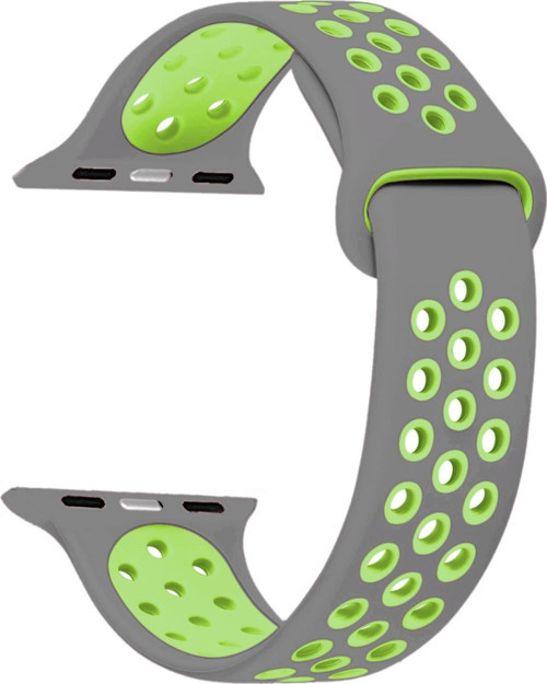 Apple Watch Series 7 41mm Rainbow Sport Band Kordon Gri Yeşil