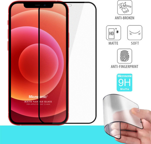 Apple iPhone 12 Mini Seramik Matte Flexible Ekran Koruyucu Siyah