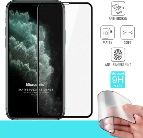 Apple iPhone 11 Pro Max Seramik Matte Flexible Ekran Koruyucu Siyah