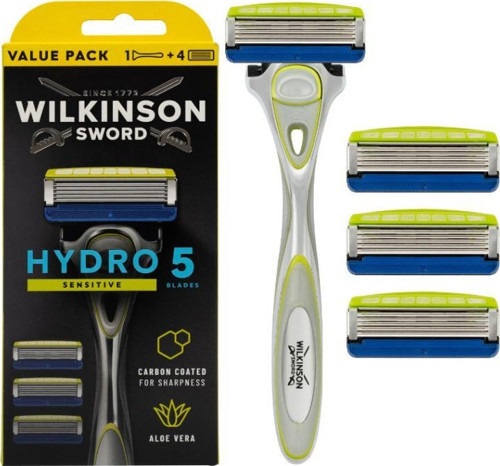 Hydro 5 Sensitive Aloe Veralı Tıraş Bıçağı Sapı + 4 Yedek Kartuş