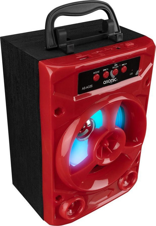 AS-A33K Kırmızı 3W - DC 5V Bluetooth-Usb-Aux -TF Cardlı Speaker