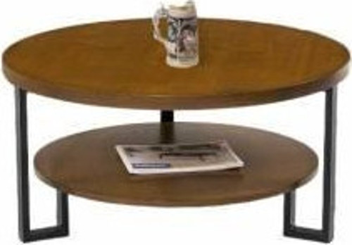 Orta Sehpa 12341 Yuvarlak Metal Model Ayak Parlak Ceviz Boya Demonte El Yapımı
