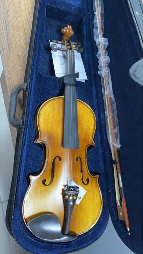 Sv-444 Model 4/4 Boy Ful Abanoz Aksamlı Masif Keman Seti