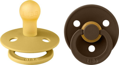 Colour İkili Kauçuk Emzik-Mustard/Mocha 0-6 Ay