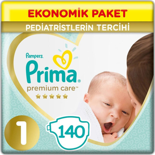 Bebek Bezi Premium Care 1 Beden Yenidoğan 2-5 Kg (2*70) 140 Adet