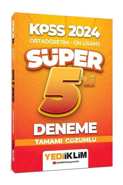 2024 KPSS Ortaöğretim Ön Lisans Süper 5'li Deneme Tamamı Çözümlü