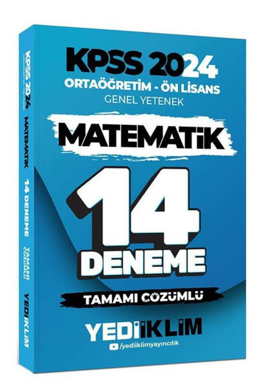 2024 KPSS Ortaöğretim Ön Lisans Genel Yetenek Matematik 14 Deneme Tamamı Çözümlü