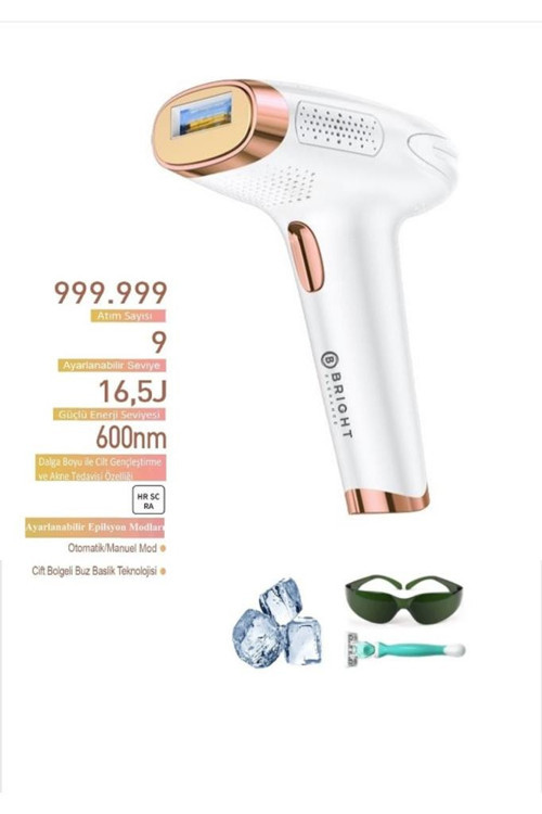 BE-9010 Buz Başlıklı IPL Tüy Alma Cihazı BEYAZ