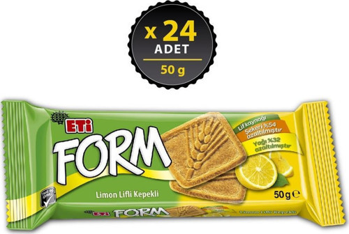 Form Limon Lifli Kepekli Bisküvi 50 gr x 24 Adet