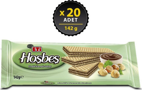 Hoşbeş Fındık Kremalı Gofret 142 gr x 20 Adet