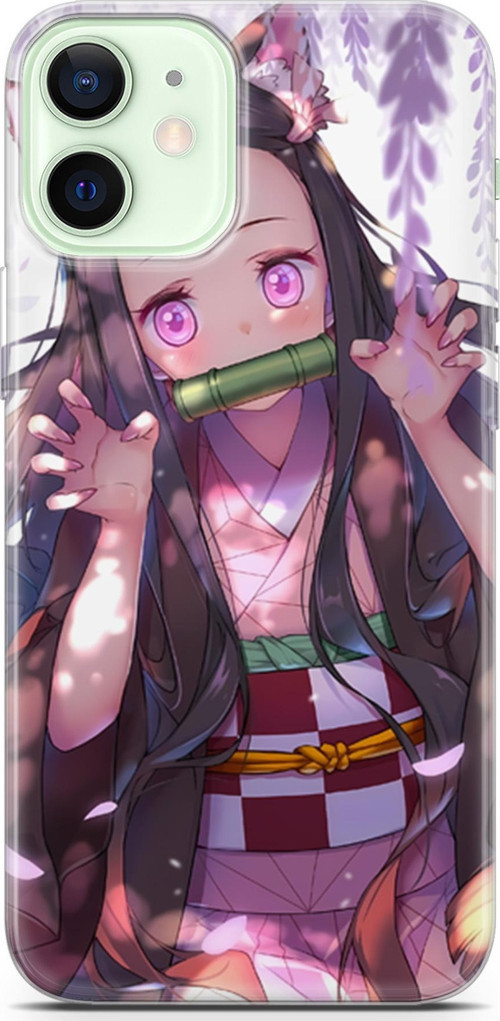 Apple iPhone 12 uyumlu Anime 14 Baskılı Kapak Demon Slayer Nezuko
