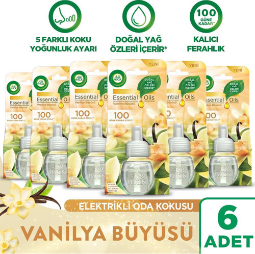 Elektrikli Oda Kokusu Yedek Şişe Vanilya Büyüsü 6 Adet