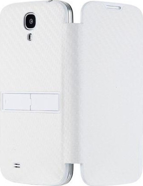 i9500 Galaxy S4 ile Uyumlu Kickstand Folio Kılıf Beyaz