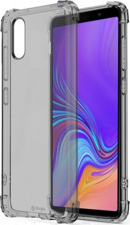 Galaxy A7 2018 ile Uyumlu Crystal Fit Kılıf Smoke Black