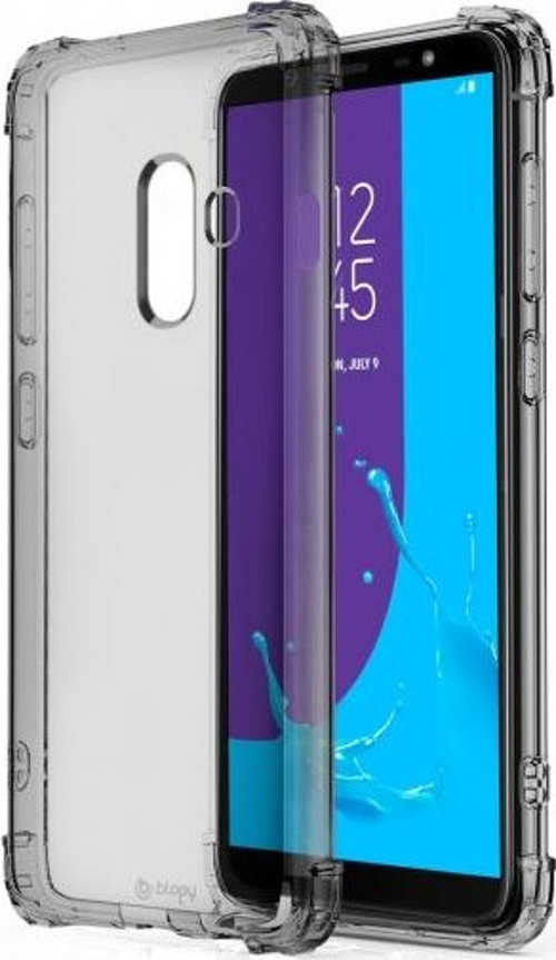 Galaxy J8 ile Uyumlu Crystal Fit Kılıf Smoke Black