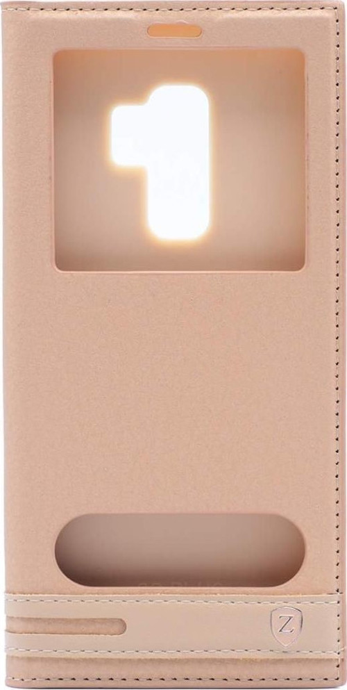 Galaxy S9 ile Uyumlu Elite Serisi Pencereli Kapaklı Kılıf Gold