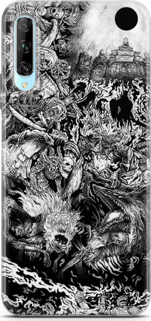 Huawei P Smart Pro 2019 için Anime 7 HD Koruma Berserk Dark Souls