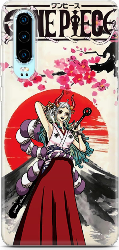 Huawei P30 için Anime 12 TPU Silikon One Piece Yamato