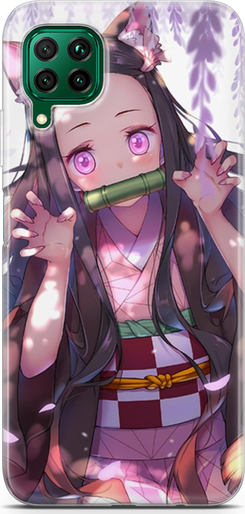 Huawei P40 Lite uyumlu Anime 14 Baskılı Telefon Kabı Demon Slayer Nezuko