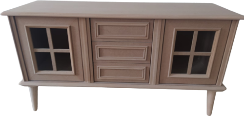 Tv Sehpa ST 17455 Windovs Klasik Model Kayın Torna Retro Ayak Ham Renk El Yapım
