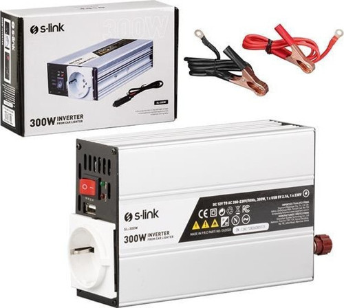 S-Link Sl-300W 300W Dc12V-Ac230V Çakmaktan Power İnverter