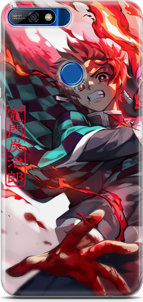 Huawei Y7 2018 için Anime 19 Silikon Kapak Kimetsu No Yaiba