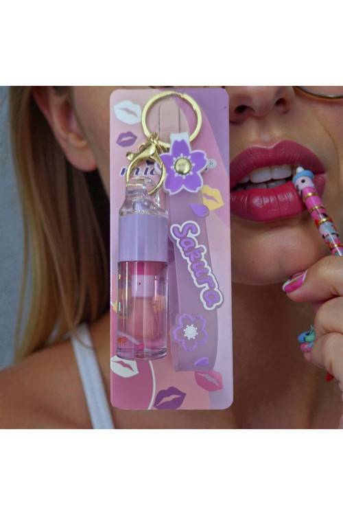 Wanda Nara Cosmetics Lipgloss Mirocolor Tropikal Kokulu Işıltılı Lip Gloss + Şirin Peluş Anahtarlıklı Çocuk-Genç Her Yaşa 3