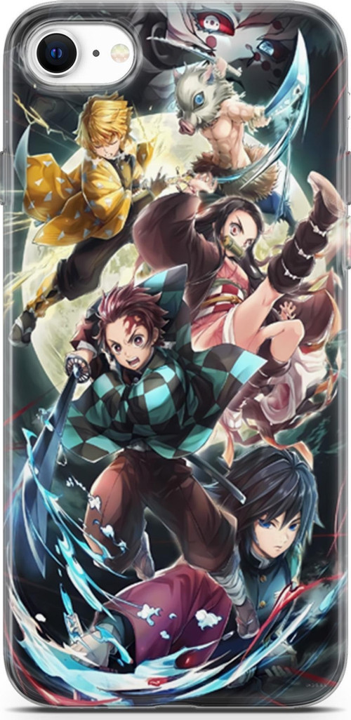 Apple iPhone SE 2022 uyumlu Anime 5 Baskılı Demon Slayer I