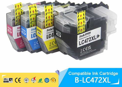 Brother LC472XL 4 Renk Muadil Kartuş Seti Siyah 3000 Sayfa Renkliler 1500 Sayfa