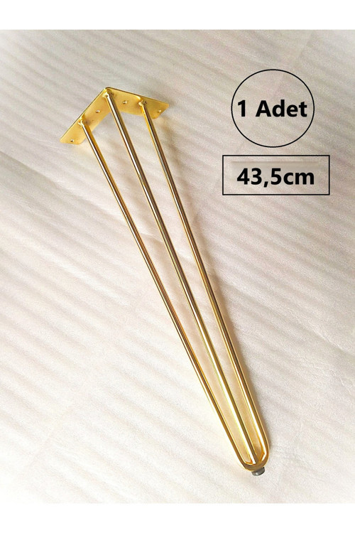 1 Adet-43.5Cm Metal Firkete Ayak, Gold Renk Kaplama,Masa Ayağı