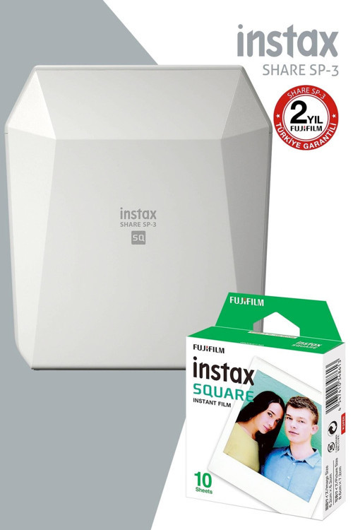 Share SP-3 Beyaz instax Yazıcı & 10'lu Kare Film