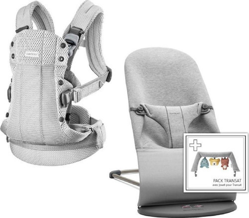 Balance Bliss Ana Kucağı Cotton 3D Jersey Soft Oyuncaklı / Light Grey & Kanguru Harmony 3D Mesh / Silver